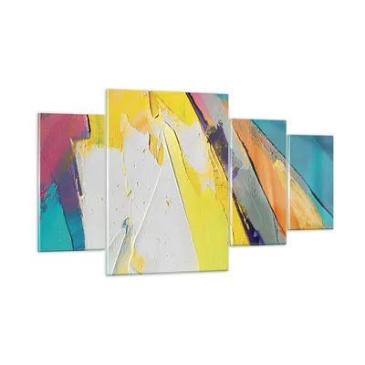 Produktbild von Bilder auf glas - 4 Teile - Deadlock Farben dreidimensional - 160x90cm - Glasbilder - Wandbilder - Bilder - Wanddekoration aus Glas - Glas Bilder - Wandbild auf Glas - GDL160x90-4871