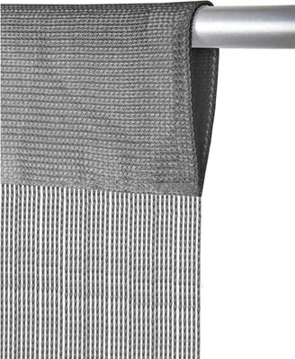 Produktbild von Fadenvorhang Silber 140x250 cm – Polyester Fadengardine mit Stangendurchzug, kürzbar, lichtdurchlässig, als Türvorhang und Raumteiler