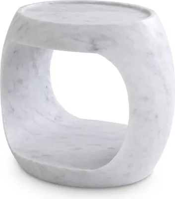Obrázok produktu pre Casa Padrino luxusný mramorový stolík biely 43 x 36,5 x v. 40,5 cm - Mramorový nábytok - luxusná kvalita