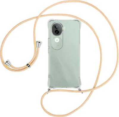 Produktbild von Handykette Backcover-Schutzhülle mit Band (Metall silberfarben) für Vivo iQOO Z9S 5G - Goldkordel