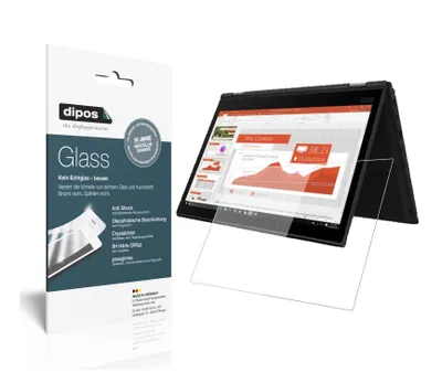Produktbild von 1x Schutzfolie für Lenovo Yoga X390 13.3 Zoll - Anti-Shock 9H Folie dipos Glass Kunststoffglas