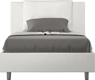 Produktbild von ITYHOME - Gepolstertes Bett mit Bettkasten 120x190 mit Kunstlederbezug Weiß Antea