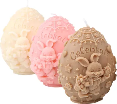 Produktbild von Silikonformen Gießformen Ostern, 3D Ostereier Silikonform Ostern Kerzenformen zum Gießen, Osternhase Gießformen Silikon Kerzen Silikonform Osterei Giessformen Silikon Gießform Frühling für Handwerk
