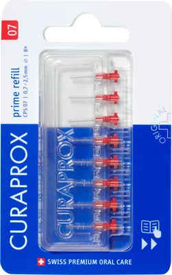 Produktbild von CURAPROX CPS 07 Prime Nachfüllpackung rot 0,7 mm, 8 Stück
