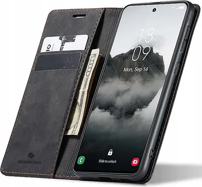 Obrázek produktu pro Pouzdro s klopou na telefon SPACECASE Wallet pro Galaxy S24 Černá
