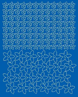 Immagine prodotto di Adesivi per caschi da bicicletta, fiori, 120 pezzi, blu opaco