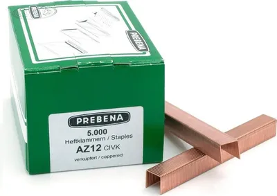 Produktbild von Prebena Klammern AZ12CIVK 12mm verkupfert für Matrizenhefter 1A-AZ16BNH 1A-AZ25BNH KL-63 5M