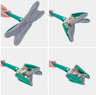 Produktbild von Famanu Wischmopp mit Auswringmechanismus - Grün, 116 cm