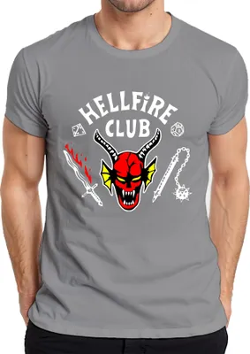 Produktbild von HELLFIRE CLUB Dämon Schädel Hörner D20 Flammenschwert Rollenspiel Herren T-Shirt, Grau, L