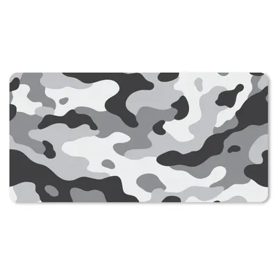 Produktbild von MuchoWow® Mauspad Mousepad Schwarz-weißes Camouflage-Muster 60x30 cm - Mousepads - Maus Mat - Pad - Mausunterlage - Nachhaltig