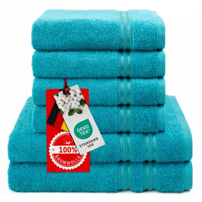 Produktbild von Hammetex Handtücher Set 6-teilig – 2 Badetücher 70x140 cm, 4 Handtücher 50x100 cm, 100% Baumwolle,