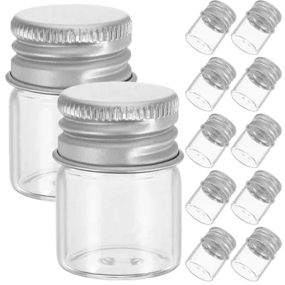 Image de Petites bouteilles en verre avec bouchon à vis - Remplissables - Lot de 12 - 12 x 50 ml