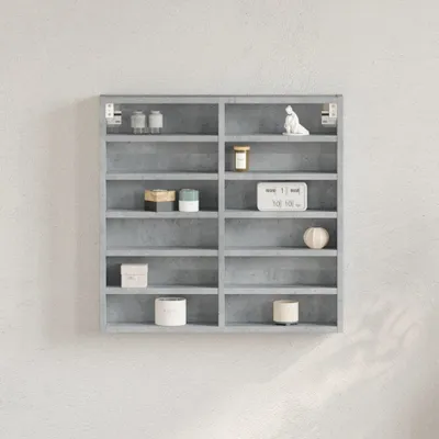Obrázok produktu pre Vitrína betónovosivá 60x8,5x58 cm kompozitné drevo
