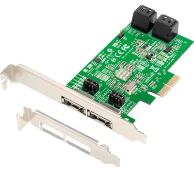 Produktbild von Dawicontrol DC-624E RAID, SATA, PCI Express x2, 0, 1, 5, 10, JBOD, SPAN, 6 Gbit/s, Low Profile PCIe, Marvell 88SE9230