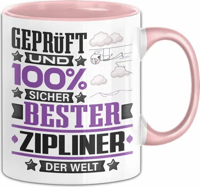 Produktbild von Zipliner Geschenk Lustiger Spruch für Zipliner Geschenkidee Bester Zipliner Der Welt (Rosa)