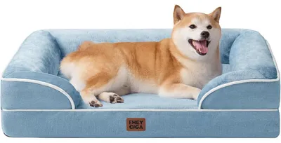Produktbild von Orthopädisches Hundebett mit Memory Foam, 89x56cm, Hellblau