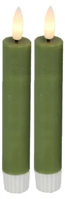 Produktbild von Countryfield Led-Kerzen/Dinner-Kerzen - 2x Stuck - grun - 15 cm