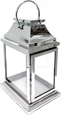 Produktbild von Casa Padrino Luxus Laterne Silber 30 x 22 x H. 44 cm - Hotel & Restaurant Deko Accessoires