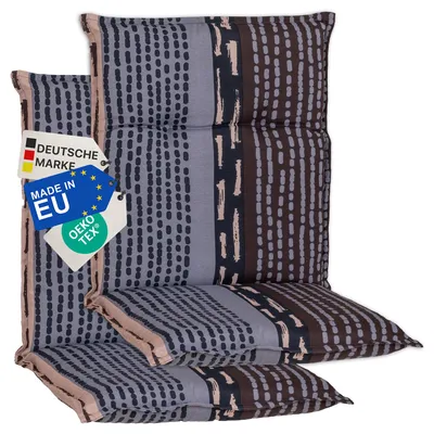 Produktbild von NYVI Gartenstuhl Auflagen Niedriglehner 2er Set Barcelona - UV-Beständig, Atmungsaktiv, Strapazierfähig - Niedriglehnerauflagen Sitzkissen Outdoor - Sitzauflagen für Gartenstühle 100x50cm Bangui Grau