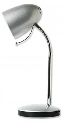 Productafbeelding van Retro leeslamp, bureaulamp, tafellamp, werklamp, nachtlamp met verstelbare metalen arm, zilver []