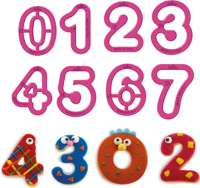 Produktbild von Kit 9 keksausstecher nummern dim. 5,2 x h 2,2 cm