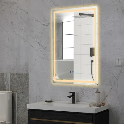 Produktbild von Badspiegel mit Beleuchtung Wandspiegel Badezimmerspiegel LED mit Licht  dimmbarer