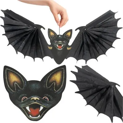Produktbild von Hängende Fledermaus-Halloween-Dekoration, 60 cm, Schwarz
