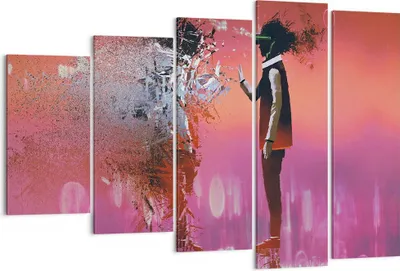 Produktbild von Bild auf Leinwand - Leinwandbild - Mann modern - 150x100cm - Wand Bild - Wanddeko - Wandbilder - Leinwanddruck - Bilder - Kunstdruck - Wanddekoration - Leinwand bilder - Wandkunst - EG150x100-3868