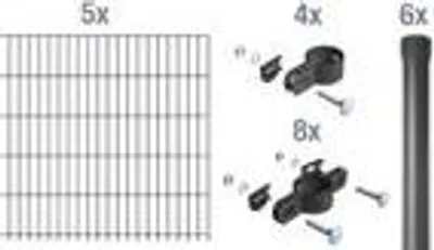 Produktbild von Alberts Einstab-Gittermatten-Set Garden Typ 8/6/4 anthrazit Breite: 2000 mm Höhe: 1000 mm Zaunlänge: 10 m