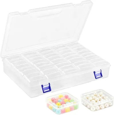 Image de Petites boîtes de rangement transparentes, de 5x5x2 cm, lot de 40, pour les petits objets