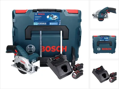 Zdjęcie produktu dla Bosch GKS 12V-26 Professional akumulatorowa pilarka tarczowa 12 V 85 mm ( 06016A1005 ) + 2x akumulator 3,0 Ah + ładowarka + L-Boxx