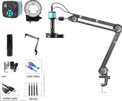 Zdjęcie produktu dla Mikroskop cyfrowy, kamera 48 MP, obiektyw zmiennoogniskowy 1-150X, aktualizacja XHU4002