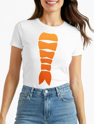 Produktbild von Damen T-Shirt Sushi Kostüm Fasching Karneval Verkleidung Shrimp Garnele Nigiri Moonworks®