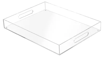 Acryl-Serviertablett 40x30x5 cm durchsichtig mit Antirutsch-Pads