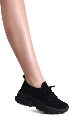 Produktbild von topschuhe24 3012 Damen Plateau Sneaker Glitzer Light Slipper, Farbe:Schwarz, Größe:38 EU