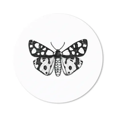 Produktbild von MuchoWow® Mauspad Mousepad Schmetterling - Vintage - Schwarz und weiß 50x50 cm - Mousepads - Maus Mat - Pad - Mausunterlage - Vinyl