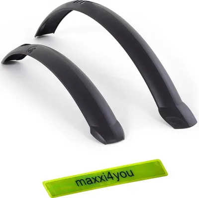 Produktbild von Hebie 760 Taipan 28" Trekking Fahrrad Steckblech Schutzblech Set Schwarz inkl. maxxi4you Reflexband