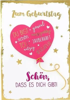 Produktbild von Elegance Klappkarte Grusskarte Geburtstagskarte - Zum Geburtstag Schön, dass es dich gibt!
