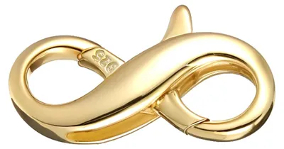 Karabiner-Verschluss 925 Silber gold 1,4x0,6 cm für Ketten