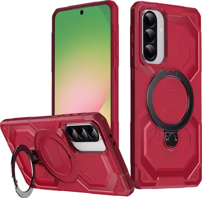 Image de Étui MagSafe pour Samsung Galaxy A36/A56 - Coque arrière Phonesta IronLock avec anneau - Rouge