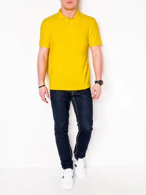 Produktbild von Ombre Clothing Basic-Poloshirt für Herren Transparentes Gelb S