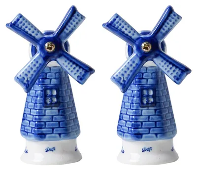 Heinen Delfts Blauw – Peper-en-zoutstel Mühle Delft – Bild 1