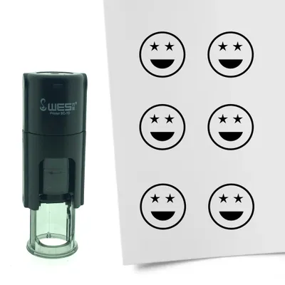 Produktbild von CombiCraft Selbstfärbender Stempel 'Stoltzer Smiley' in der Farbe Schwarz, Ø10mm