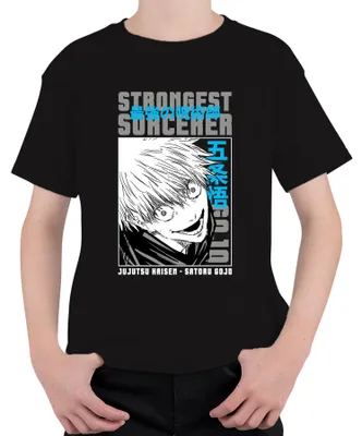 Obrázok produktu pre Satoru Gojo Jujutsu Kaisen Strongest Sorcerer Anime Manga Sketch Uni detské tričko, čierna, 152