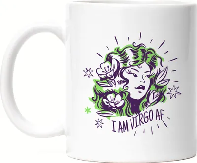 Produktbild von Jungfrau Sternzeichen Tasse Weiss Virgo Horoskop Geschenkidee August September Geburtstag