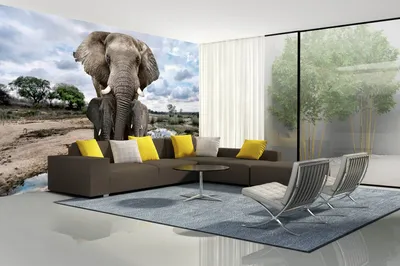 Produktbild von Vlies Fototapete AFRIKANISCHE ELEFANTEN IN AFRIKA 375 x 250 cm (inkl. Kleister) - Vlies Tapete, Wandtapete, Wandbilder - Tapete für Wohnzimmer Schlafzimmer, Büro, Küche - Montagefertig