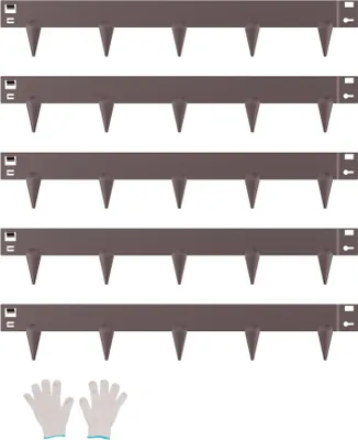 Zdjęcie produktu dla zestaw 5 obrzeży trawnikowych - obrzeża 990x156x1,5 mm - brązowe - do kształtowania ogrodu