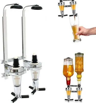 Productafbeelding van Famanu flessenhouder voor wandmontage - Dubbele dispenser voor 2 flessen