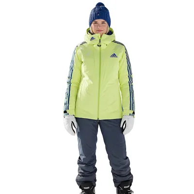 Produktbild von adidas Damen Skijacke Coach Jacke Wintersportjacke Gr.38 gelb-blau
