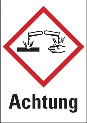Produktbild von Dreifke® Gefahrstoffetiketten - Ätzwirkung (GHS05) Signalwo - 37x52 mm Folie ...